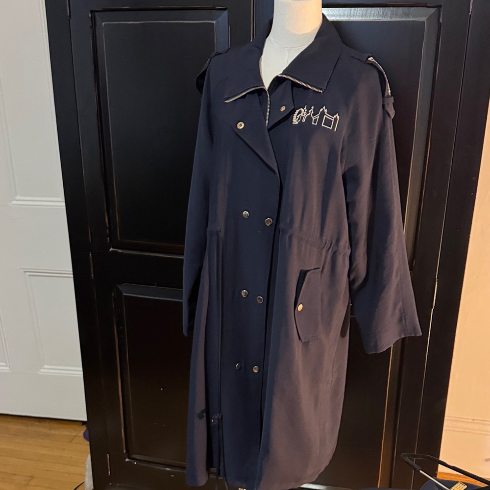 Miss Patina Navy Blue Trench Coat